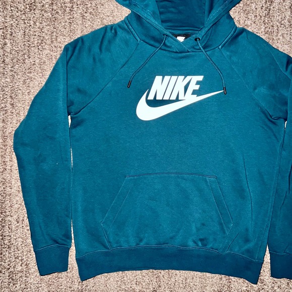 Nike Sportswear Men's Club Fleece Essential Hoodie in Teal - Picture 3 of 8